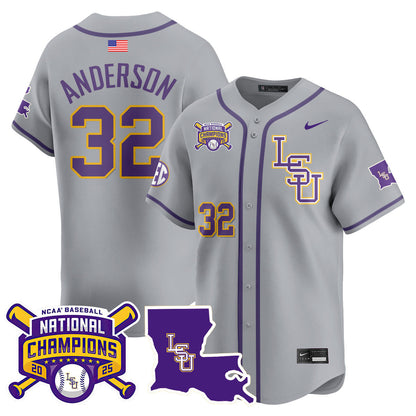Men's LSU Tigers 2025 World Series Champions Limited Jersey - All Stitched