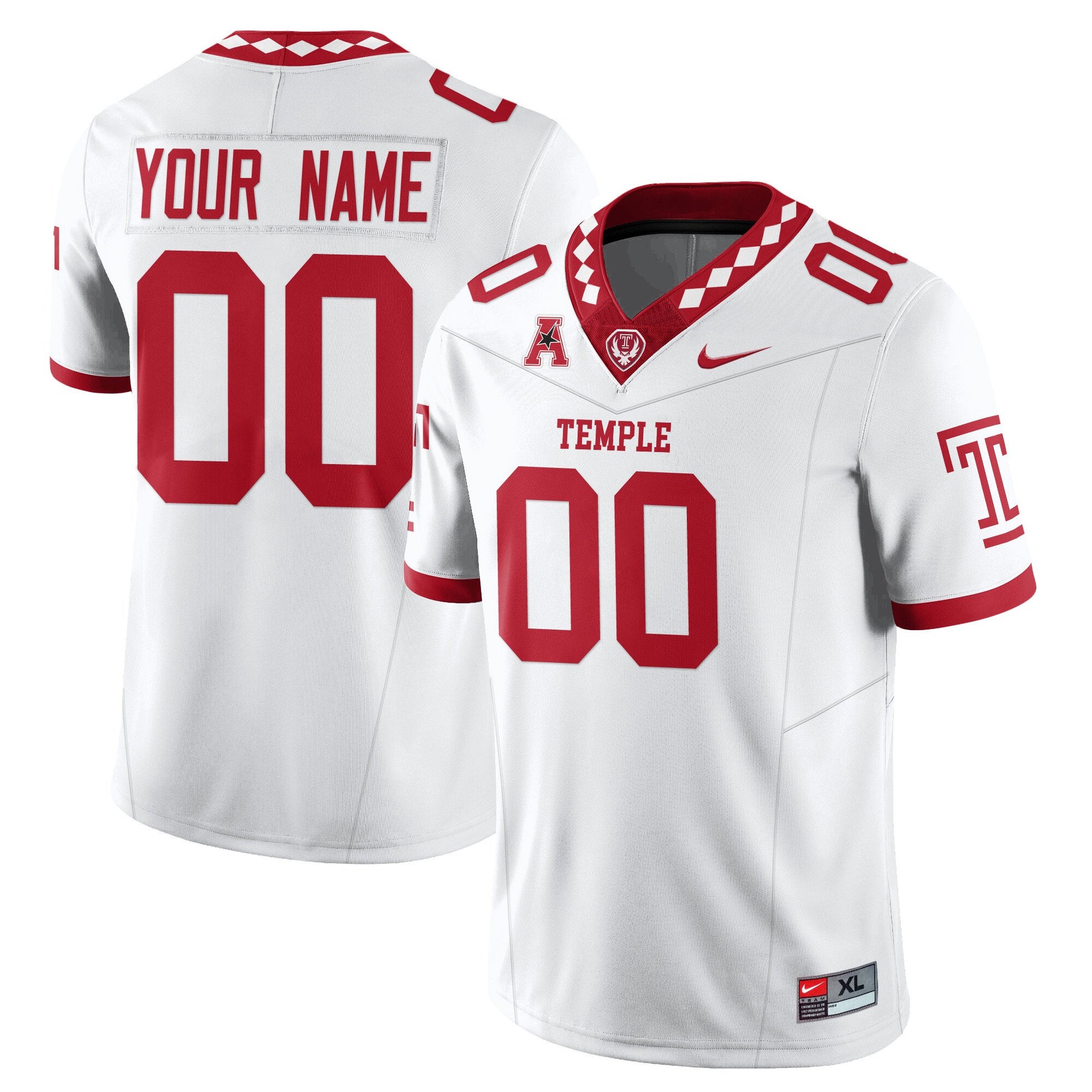 Custom Gender/Name Temple Football 2025 Vapor Limited Jersey - All Stitched