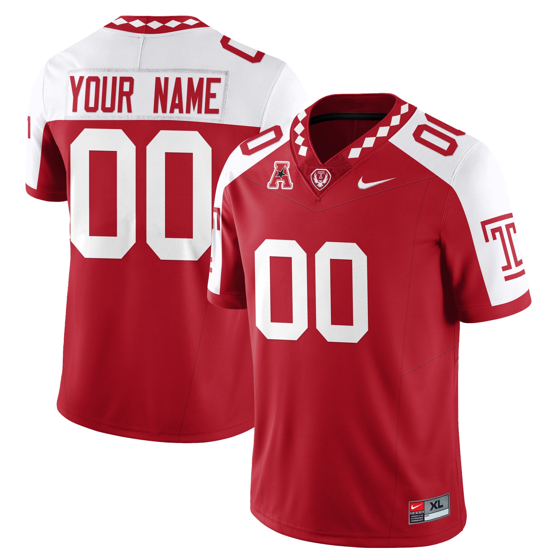 Custom Gender/Name Temple Football 2025 Vapor Limited Jersey - All Stitched