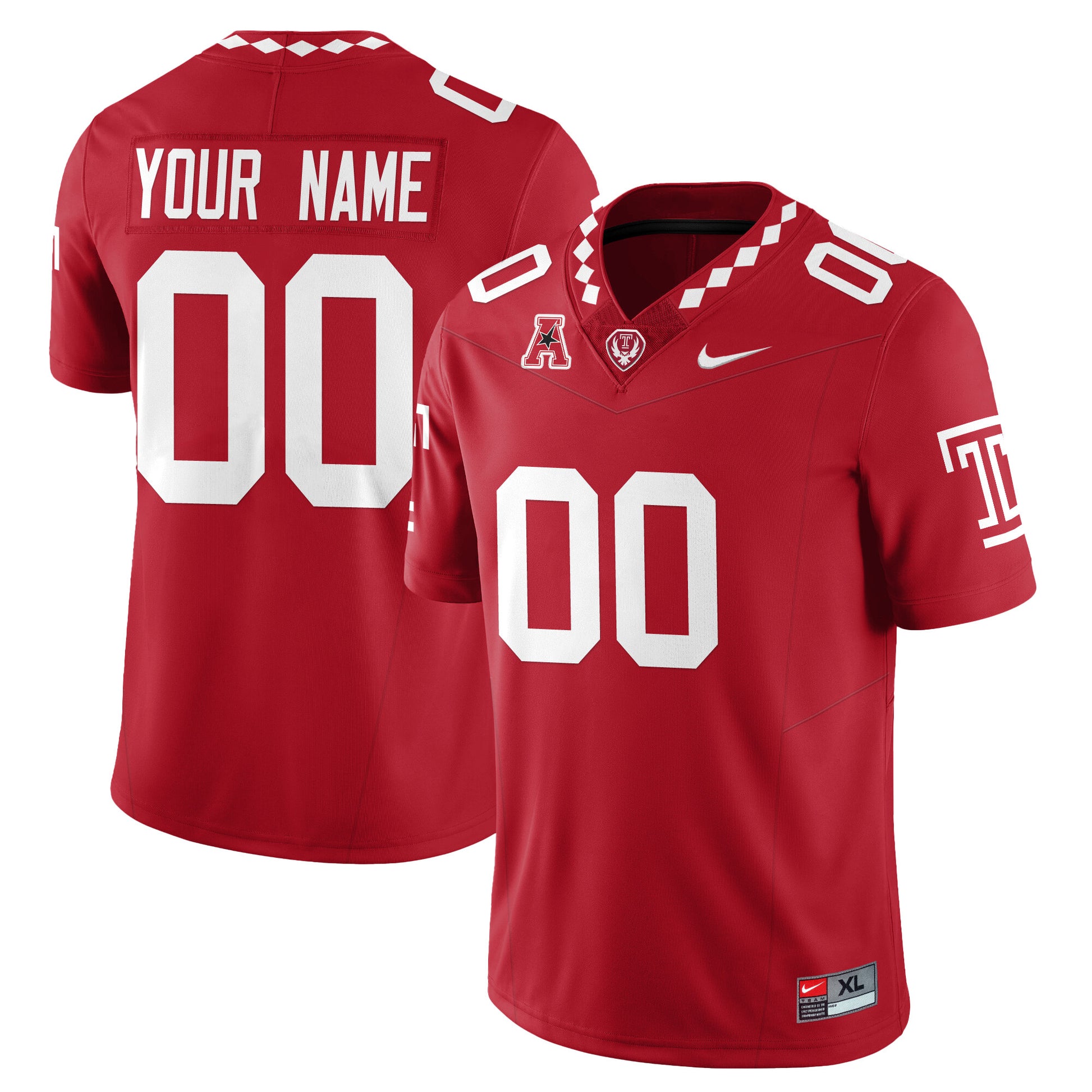 Custom Gender/Name Temple Football 2025 Vapor Limited Jersey - All Stitched