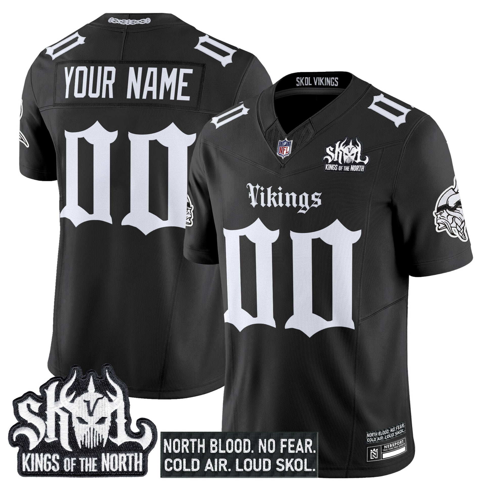 Minnesota Vikings 'Gothic Norseblood Edition' Vapor Limited Custom Jersey - All Stitched