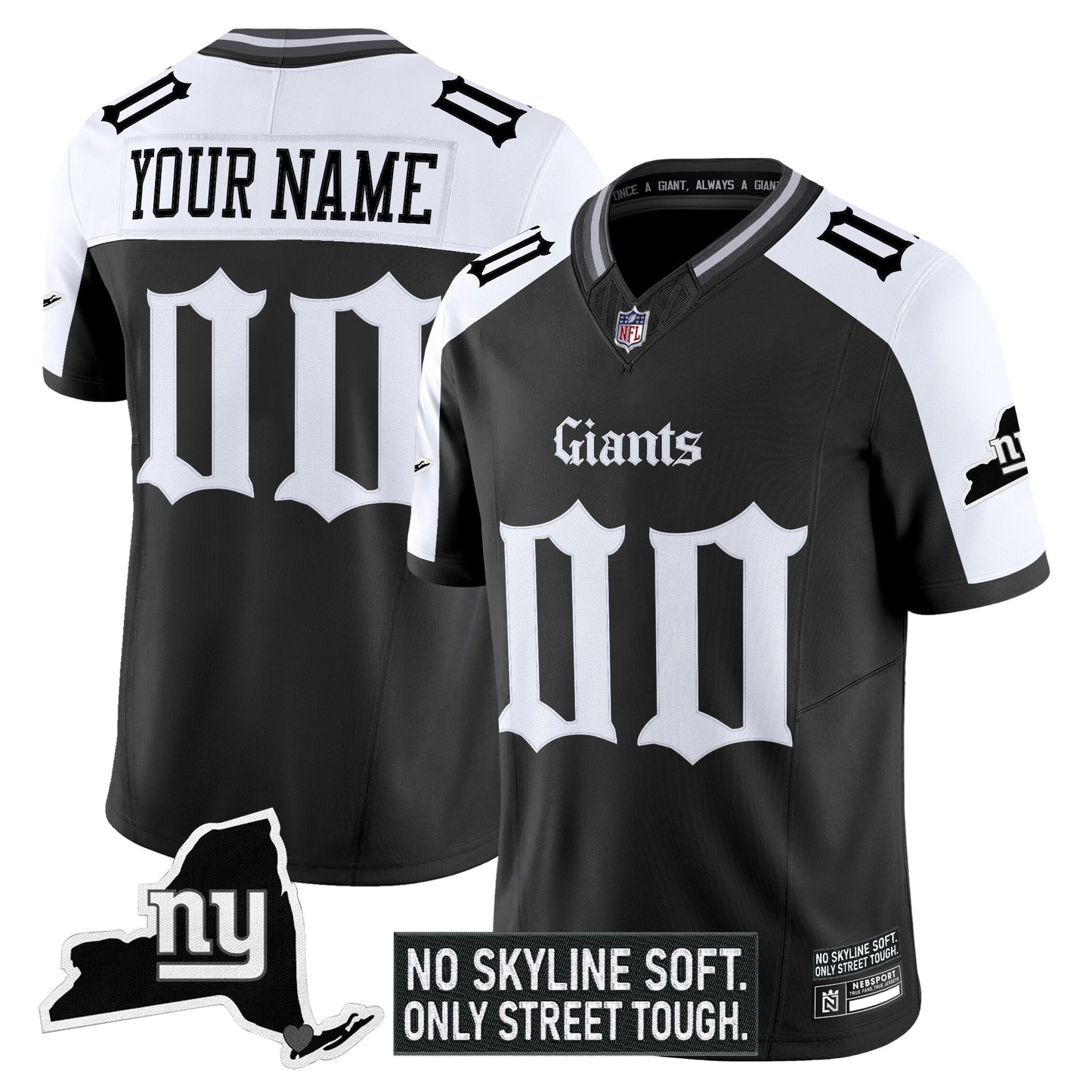 New York Giants 'Gothic Gotham Edition' Vapor Limited Custom Jersey - All Stitched