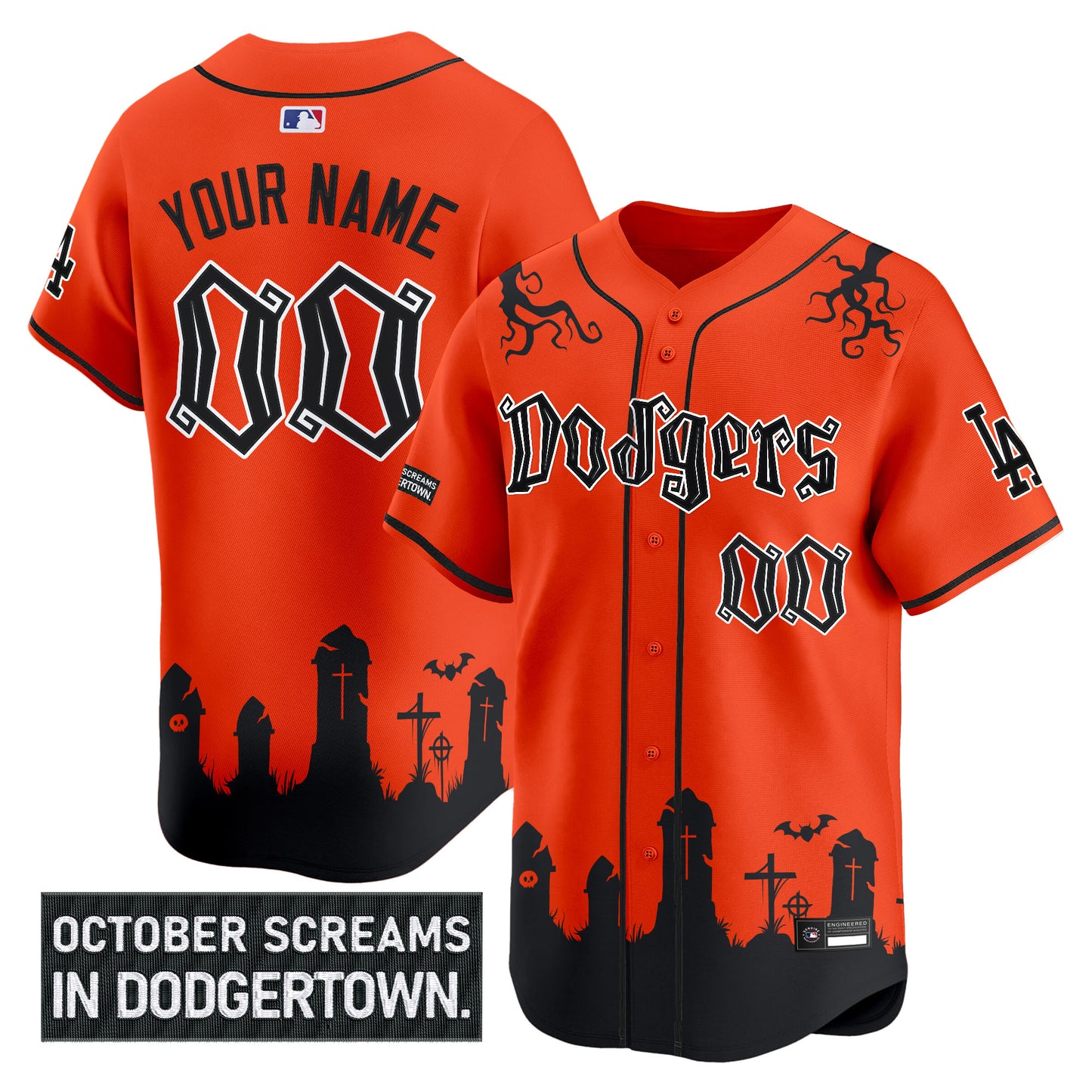 Los Angeles Dodgers 'Halloween Edition' Premier Limited Custom Jersey - Stitched