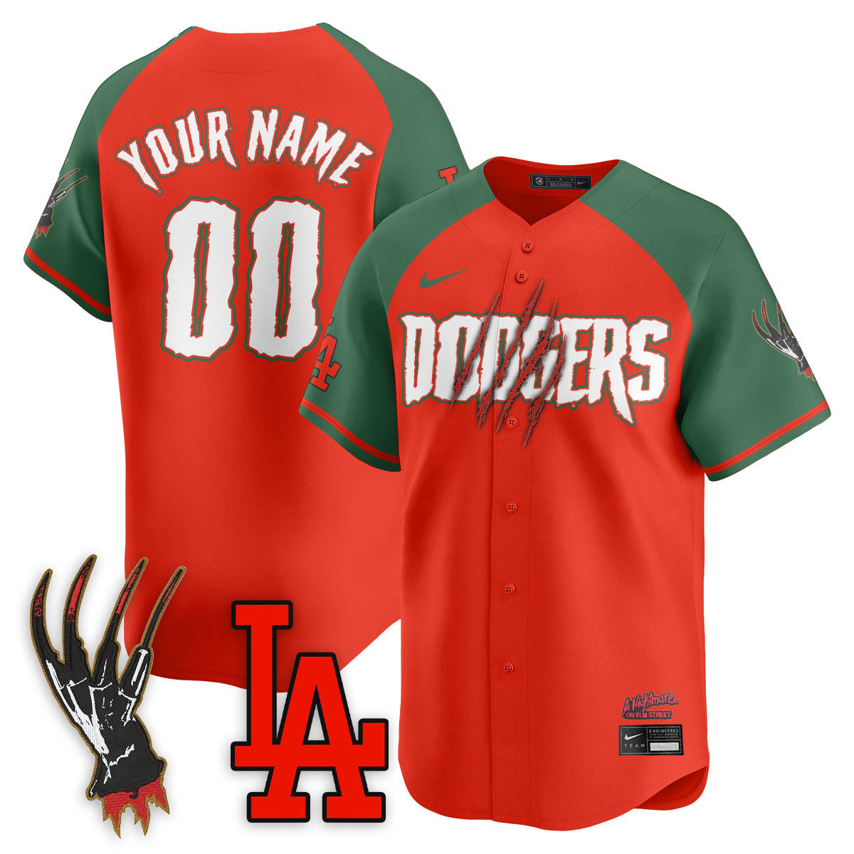 Los Angeles Dodgers "A Nightmare on Elm Street" Custom Jersey - Stitched