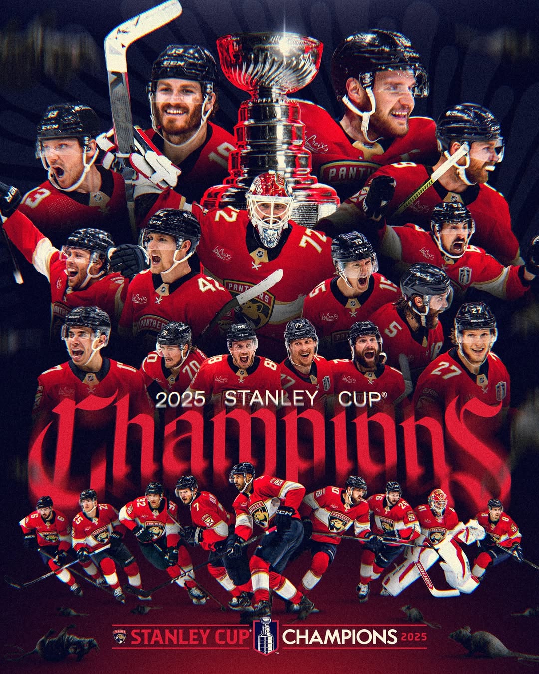 Florida Panthers 2025 Stanley Cup B2B Champions Jersey N1 - All Stitched