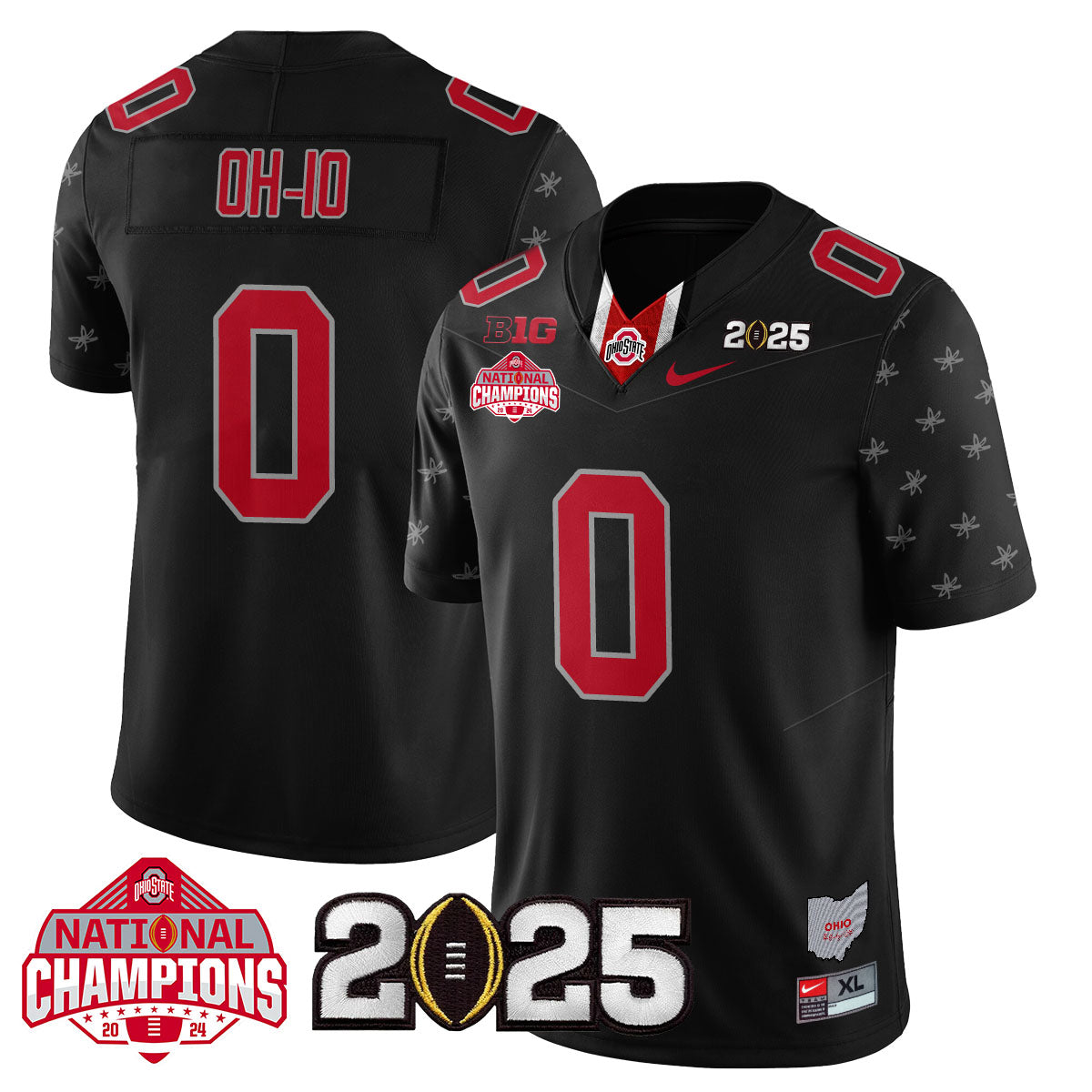 Ohio State Buckeyes 'Heritage Stripe' 2025 CFP Patch - National Champions Jersey - All Stitched