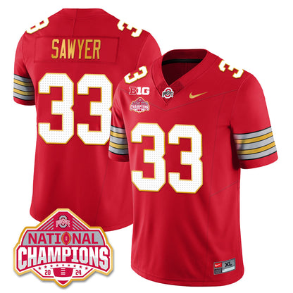 Ohio State Buckeyes 'Heritage Stripe' 2025 CFP Patch - National Champions Jersey - All Stitched
