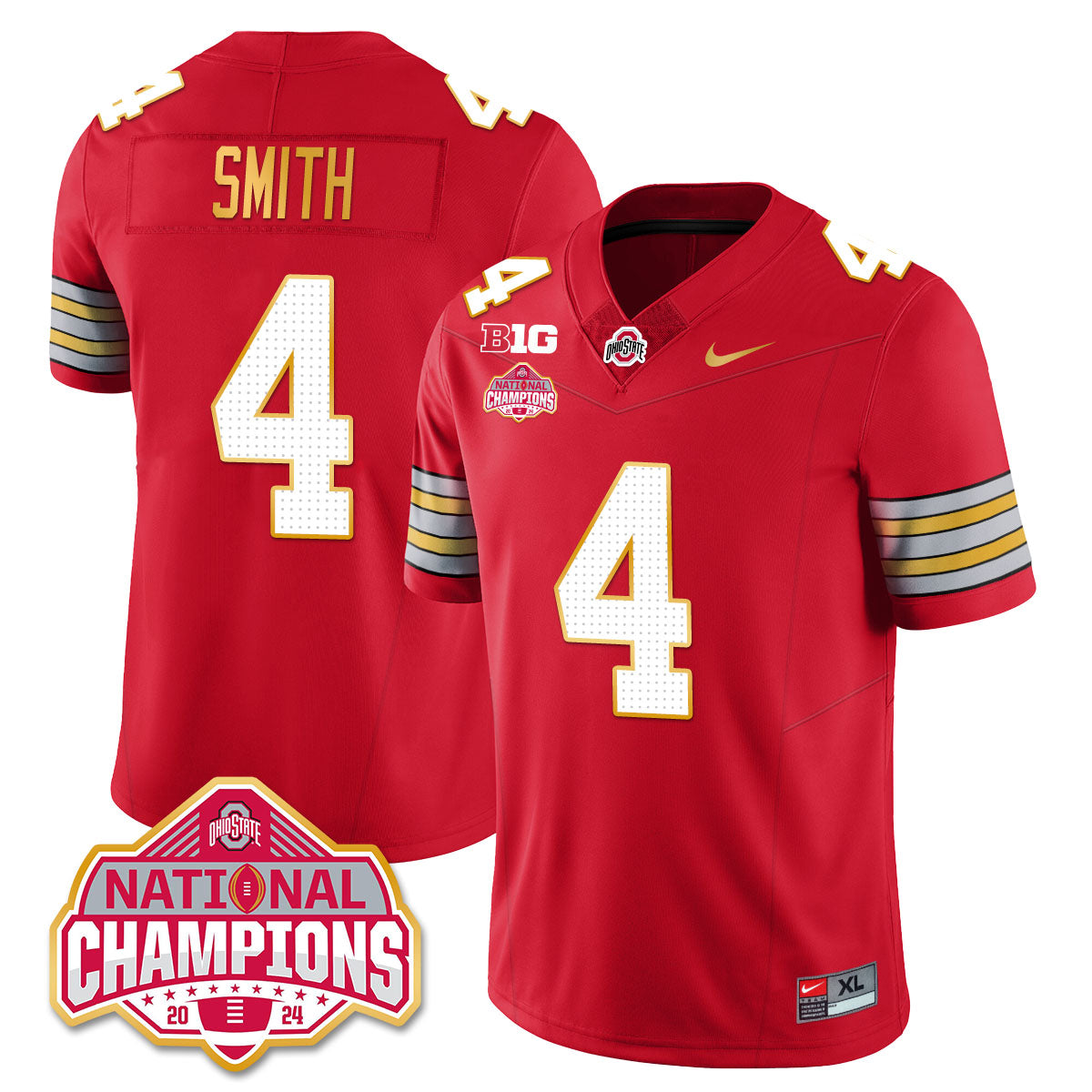 Ohio State Buckeyes 'Heritage Stripe' 2025 CFP Patch - National Champions Jersey - All Stitched