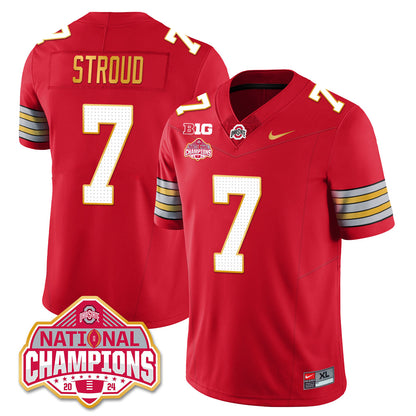 Ohio State Buckeyes 'Heritage Stripe' 2025 CFP Patch - National Champions Jersey - All Stitched