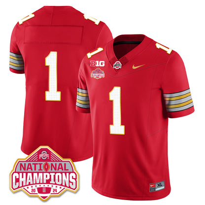 Ohio State Buckeyes 'Heritage Stripe' 2025 CFP Patch - National Champions Jersey - All Stitched