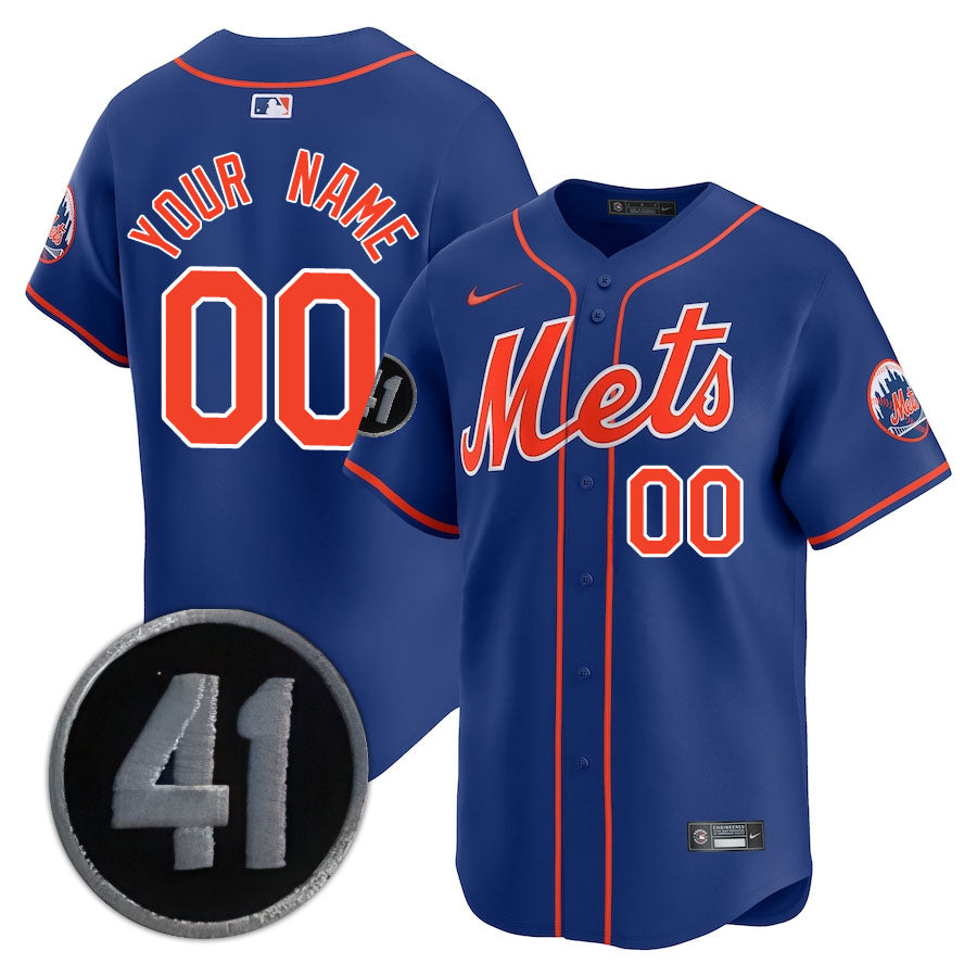New York Mets Limited Custom Jersey -  Amazing Patch - All Stitched