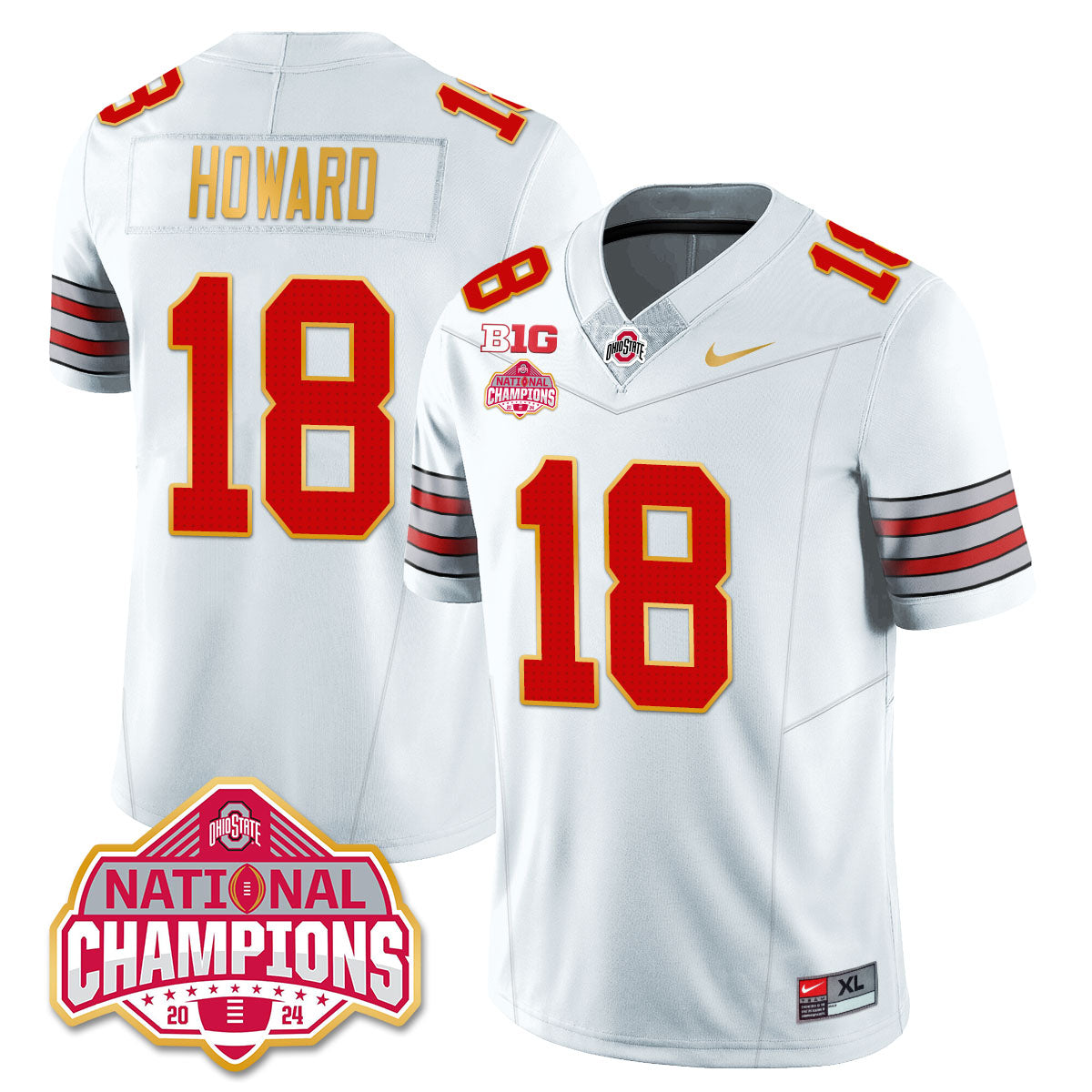 Ohio State Buckeyes 'Heritage Stripe' 2025 CFP Patch - National Champions Jersey - All Stitched