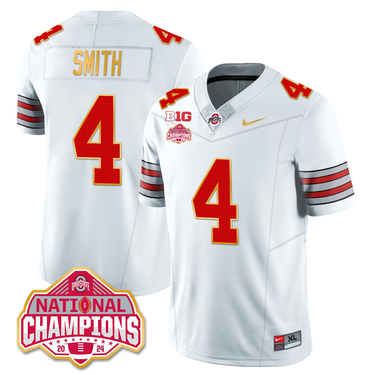 Ohio State Buckeyes 'Heritage Stripe' 2025 CFP Patch - National Champions Jersey - All Stitched