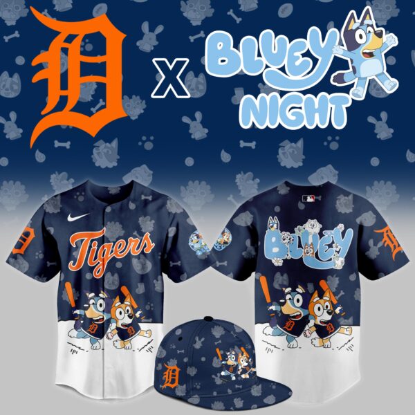 Detroit Tigers 2025 Bluey Night Limited Jersey Printed