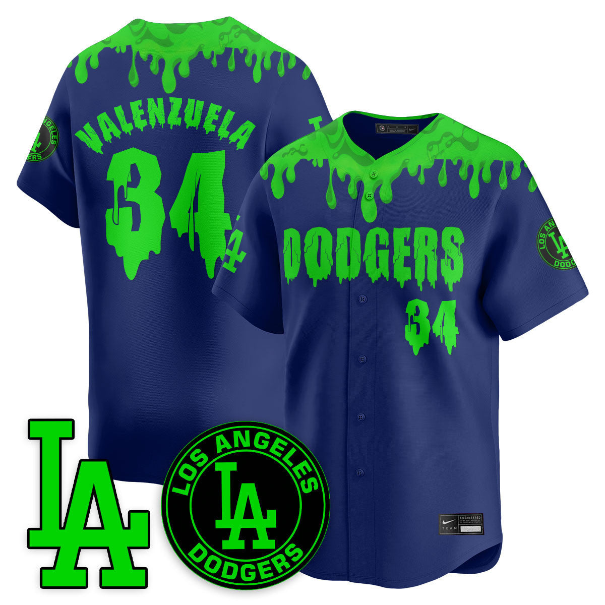 Los Angeles Dodgers "Slime Night Special" Jersey - Stitched