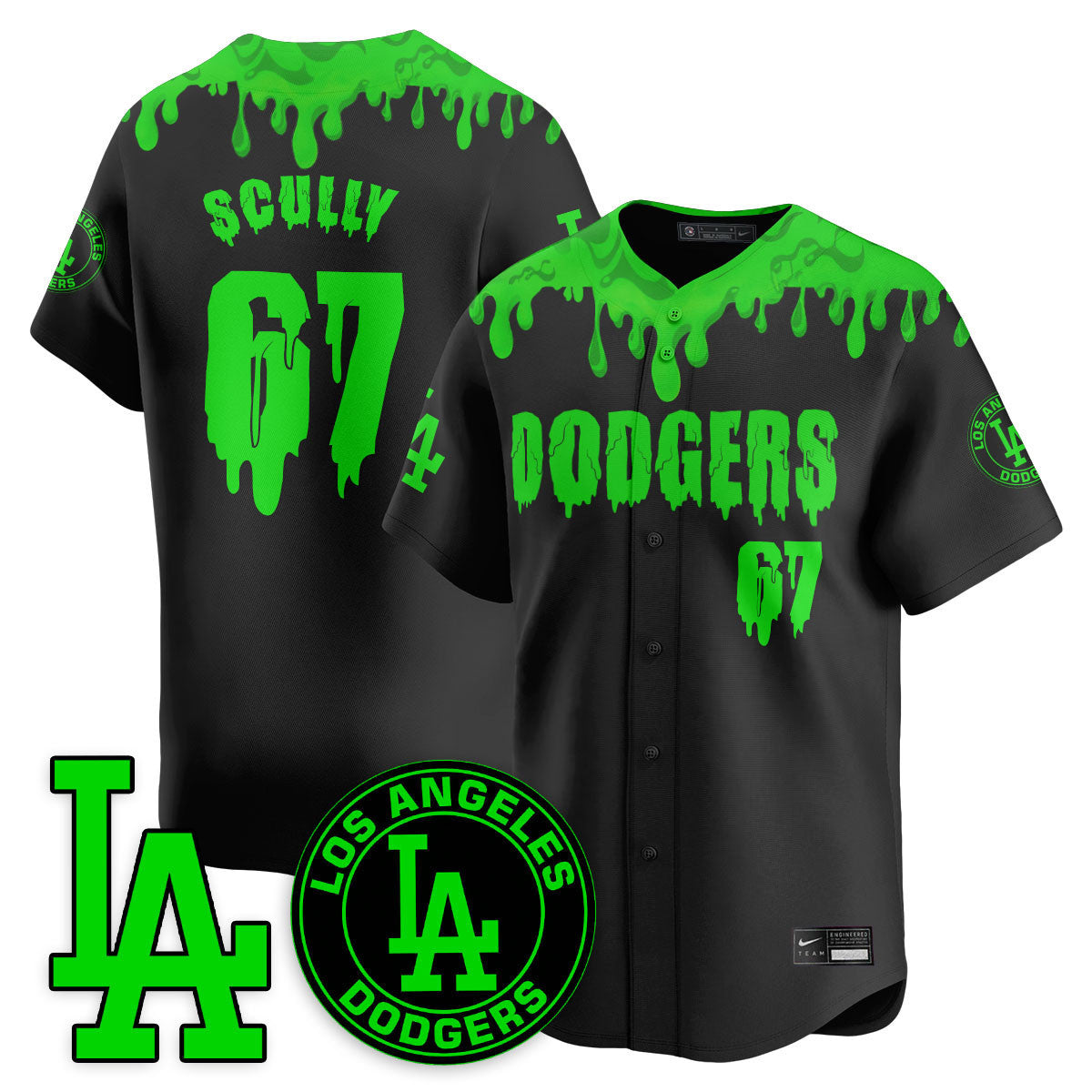 Los Angeles Dodgers "Slime Night Special" Jersey - Stitched