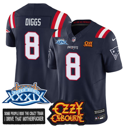Men's New England Patriots Ozzy Osbourne Jersey - Memories Super Bowl XXXIX - All Stitched