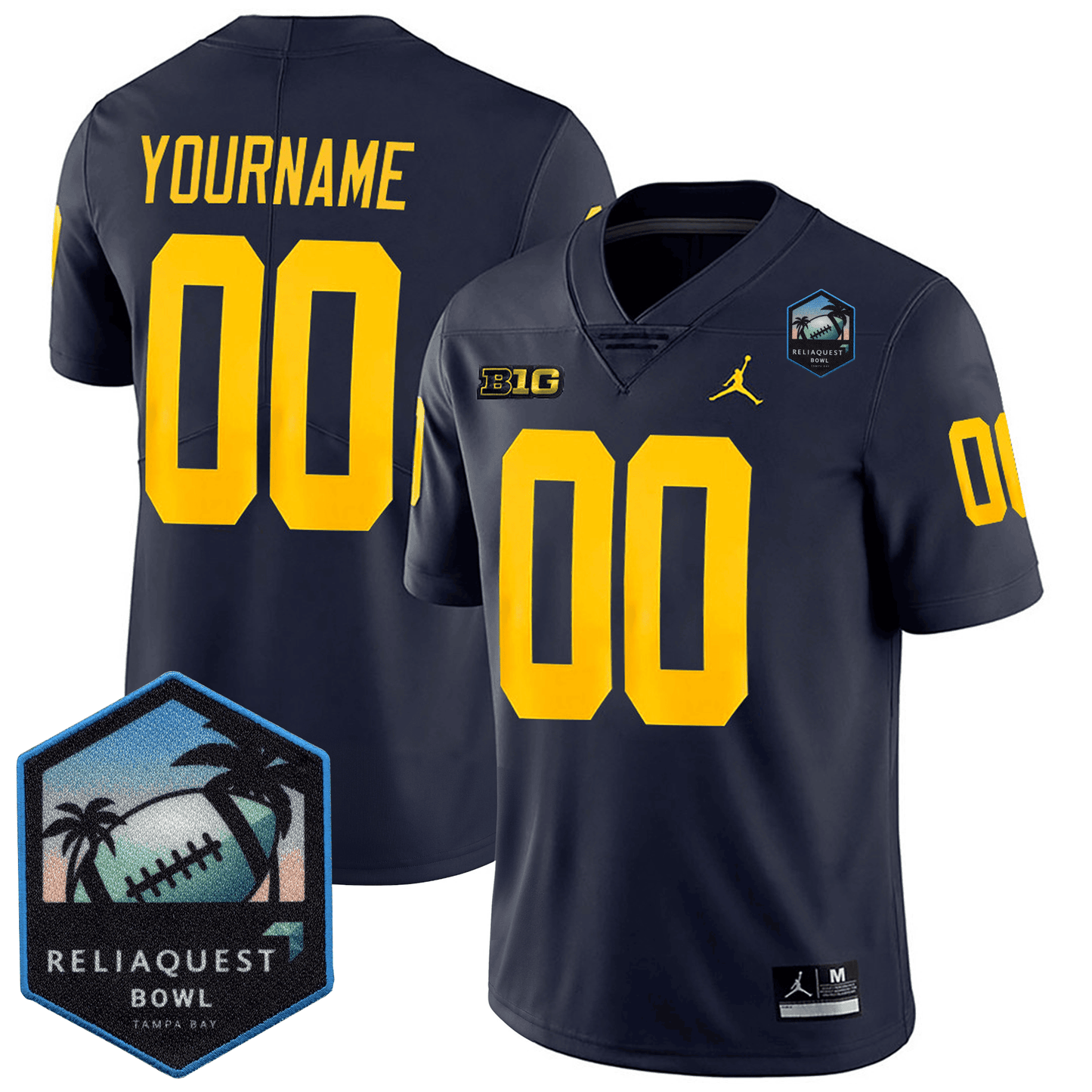 Custom Michigan Wolverines Football 24/25 Jersey - ReliaQuest Bowl Patch