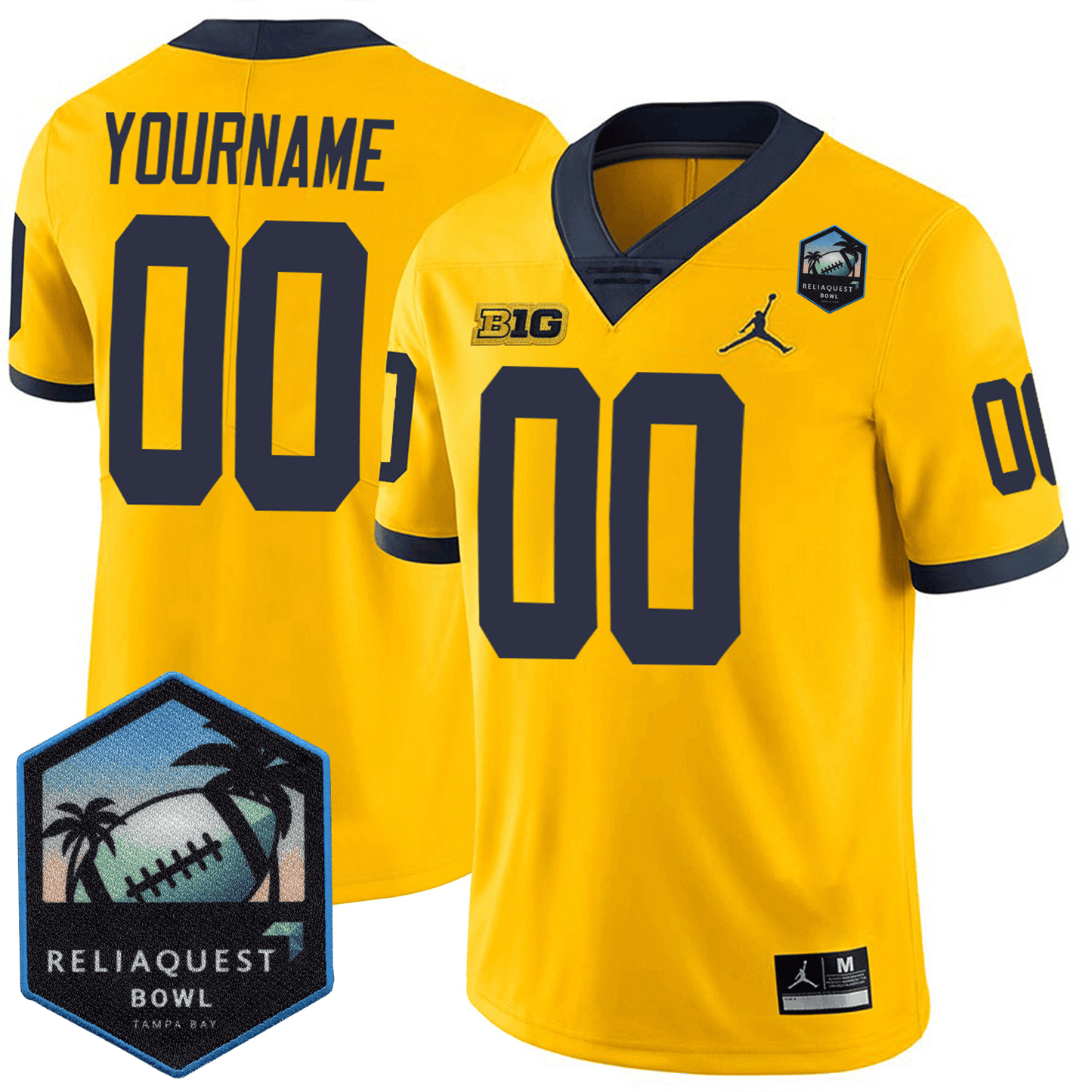 Custom Michigan Wolverines Football 24/25 Jersey - ReliaQuest Bowl Patch