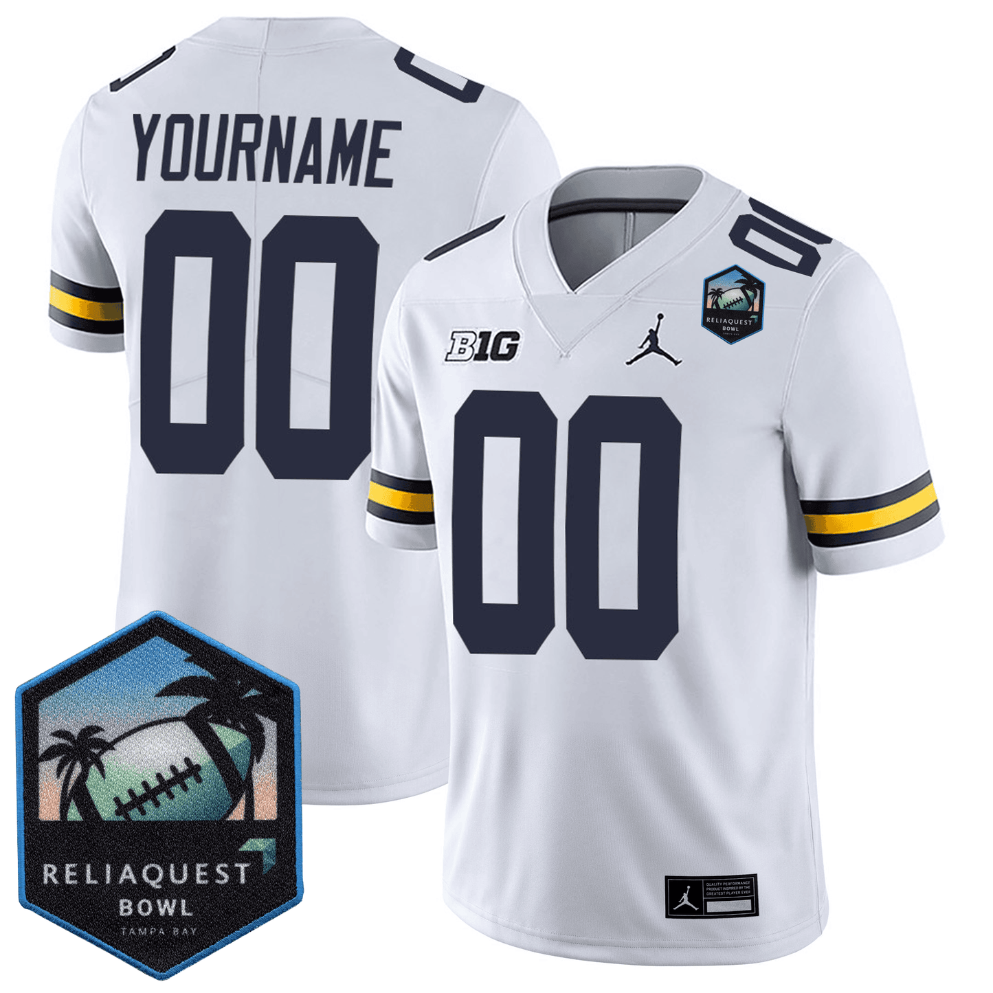 Custom Michigan Wolverines Football 24/25 Jersey - ReliaQuest Bowl Patch