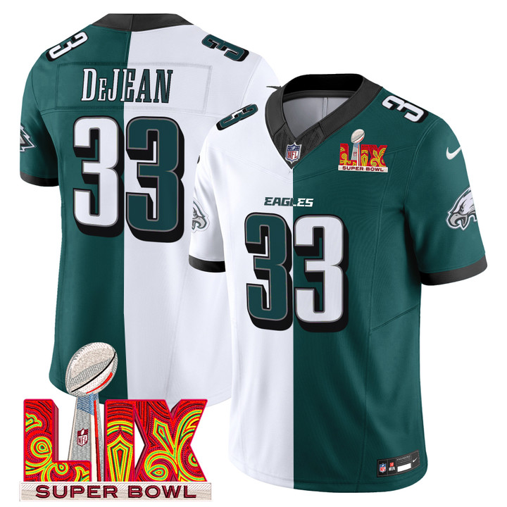 Philadelphia Eagles Super Bowl LIX Patch Vapor Limited Jersey - All Stitched