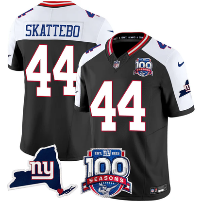 New York Giants 100th Season & State Patch Vapor Limited Jersey - All Stitched