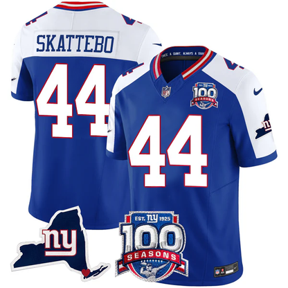 New York Giants 100th Season & State Patch Vapor Limited Jersey - All Stitched