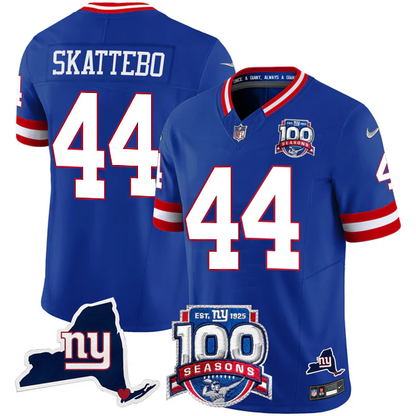 New York Giants 100th Season & State Patch Vapor Limited Jersey - All Stitched