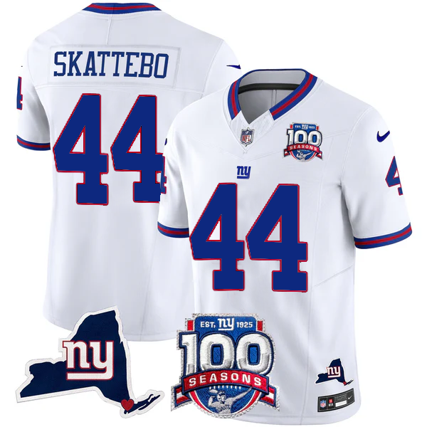New York Giants 100th Season & State Patch Vapor Limited Jersey - All Stitched