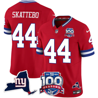 New York Giants 100th Season & State Patch Vapor Limited Jersey - All Stitched