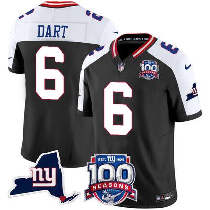 New York Giants 100th Season & State Patch Vapor Limited Jersey - All Stitched
