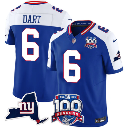 New York Giants 100th Season & State Patch Vapor Limited Jersey - All Stitched
