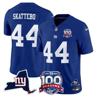 New York Giants 100th Season & State Patch Vapor Limited Jersey - All Stitched