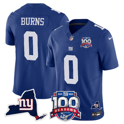 New York Giants 100th Season & State Patch Vapor Limited Jersey - All Stitched