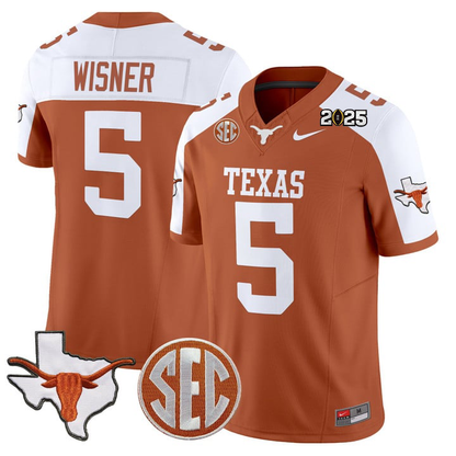 Texas Longhorns 2025 CFP Final Patch Vapor Limited Jersey - All Stitched